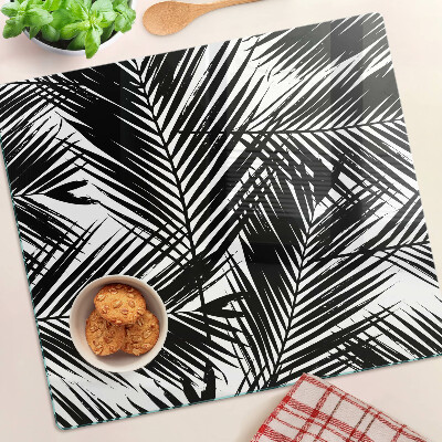 Tabla para cortar Hojas de palma en blanco y negro