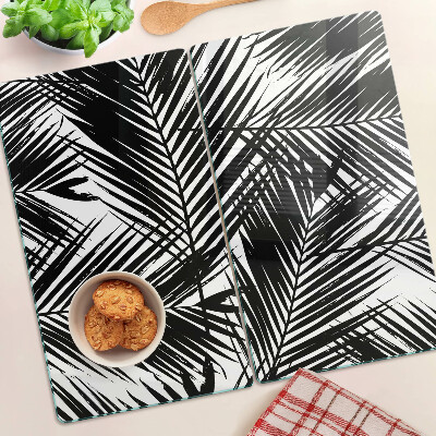 Tabla para cortar Hojas de palma en blanco y negro