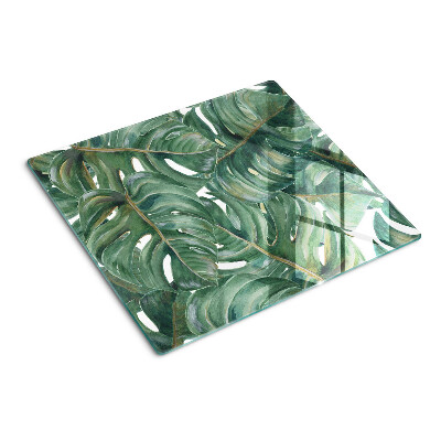 Tabla de cortar de cristal Hojas de monstera