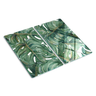 Tabla de cortar de cristal Hojas de monstera