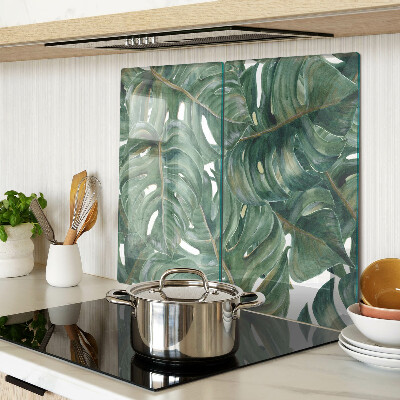 Tabla de cortar de cristal Hojas de monstera
