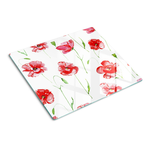 Tabla para cortar Patrón de amapola con flores