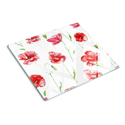 Tabla para cortar Patrón de amapola con flores
