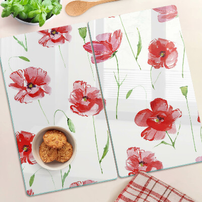 Tabla para cortar Patrón de amapola con flores