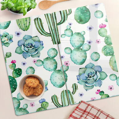 Tabla de cortar de cristal Cactus y suculentas