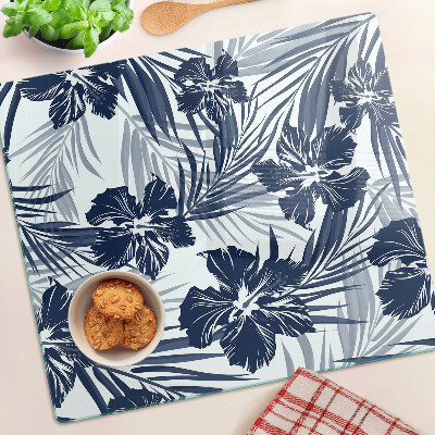 Tabla de cortar de cristal Motivo floral tropical