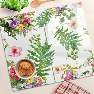 Tabla para cortar Patrón floral con hojas