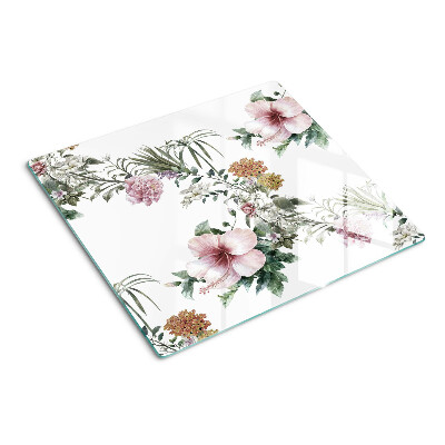 Tabla para cortar Patrón floral con hibisco