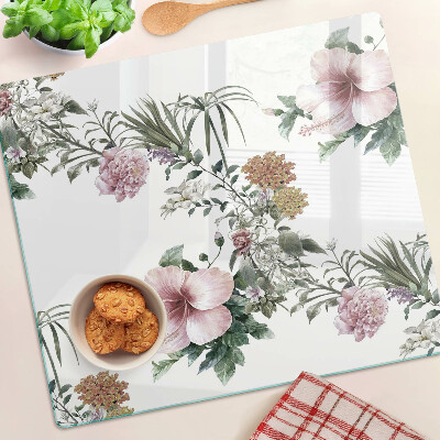 Tabla para cortar Patrón floral con hibisco