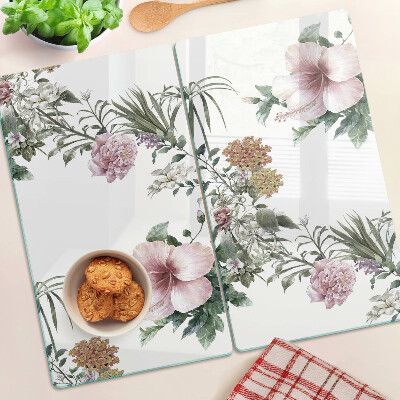 Tabla para cortar Patrón floral con hibisco