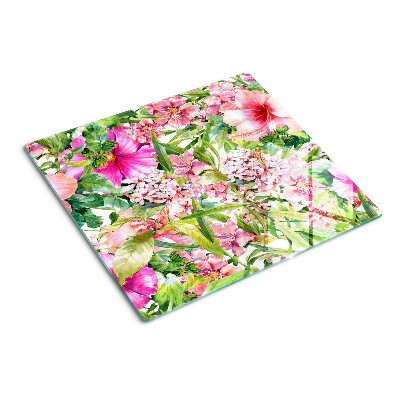 Tabla de cortar de cristal Patrón floral tropical