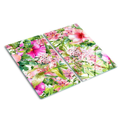 Tabla de cortar de cristal Patrón floral tropical
