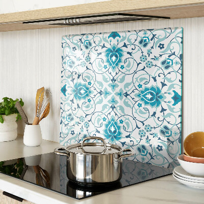 Tabla de cortar de cristal Estampado floral en tonos azules