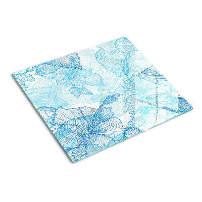 Tabla para cortar Estampado floral en tonos azules