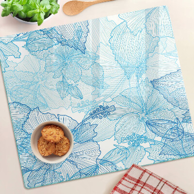 Tabla para cortar Estampado floral en tonos azules