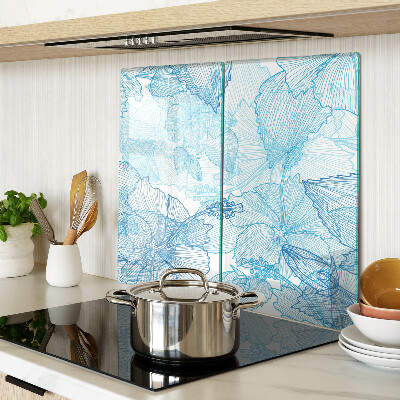 Tabla para cortar Estampado floral en tonos azules