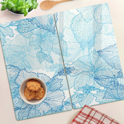 Tabla para cortar Estampado floral en tonos azules