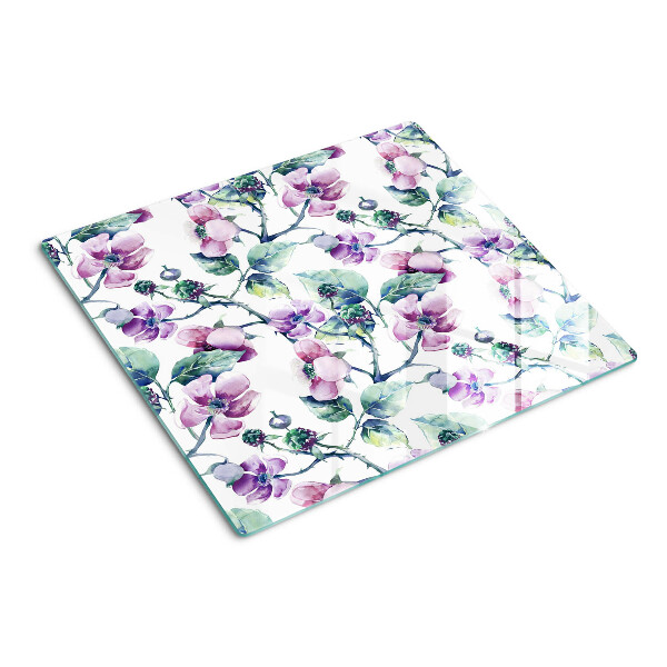 Tabla de cortar de cristal Patrón floral de magnolia
