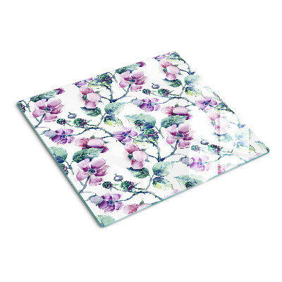 Tabla de cortar de cristal Patrón floral de magnolia