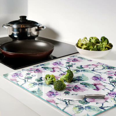 Tabla de cortar de cristal Patrón floral de magnolia