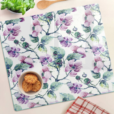Tabla de cortar de cristal Patrón floral de magnolia