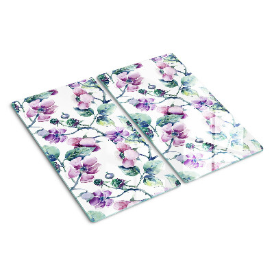 Tabla de cortar de cristal Patrón floral de magnolia