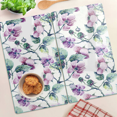 Tabla de cortar de cristal Patrón floral de magnolia