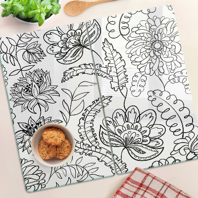 Tabla para cortar Patrón de garabatos florales
