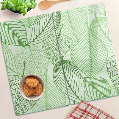Tabla para cortar Hojas en tonos verdes