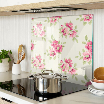 Tabla de cortar de cristal Flores en tonos rosa