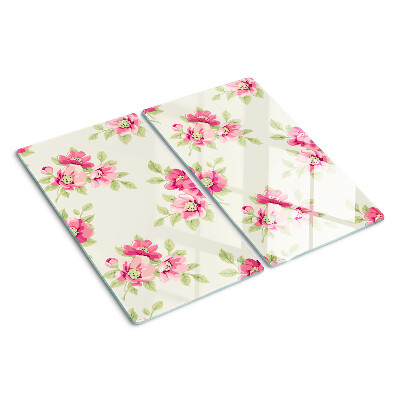 Tabla de cortar de cristal Flores en tonos rosa