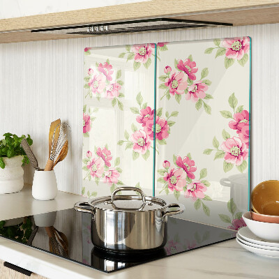 Tabla de cortar de cristal Flores en tonos rosa