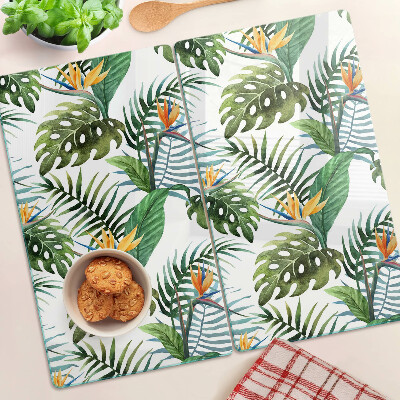 Tabla para cortar Hojas y flores tropicales