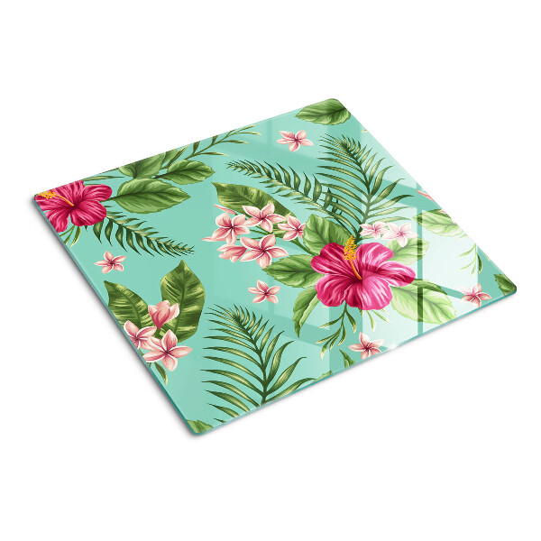 Tabla de cortar de cristal Patrón floral tropical