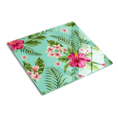 Tabla de cortar de cristal Patrón floral tropical