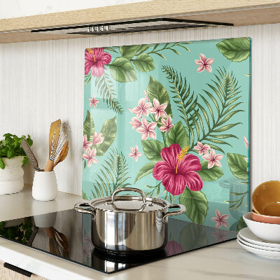 Tabla de cortar de cristal Patrón floral tropical