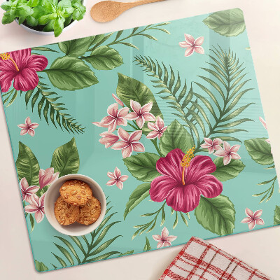 Tabla de cortar de cristal Patrón floral tropical