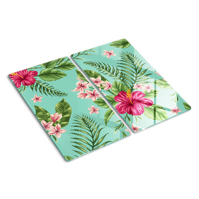 Tabla de cortar de cristal Patrón floral tropical