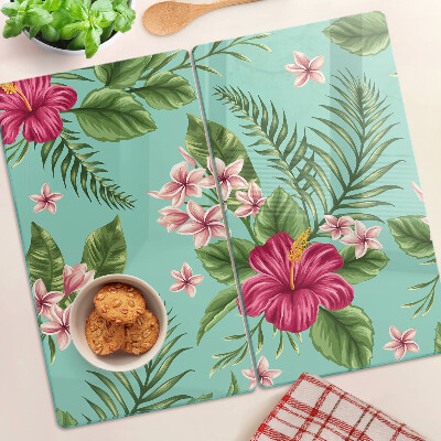 Tabla de cortar de cristal Patrón floral tropical