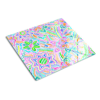 Tabla de cortar de cristal Estampado floral en estilo boho