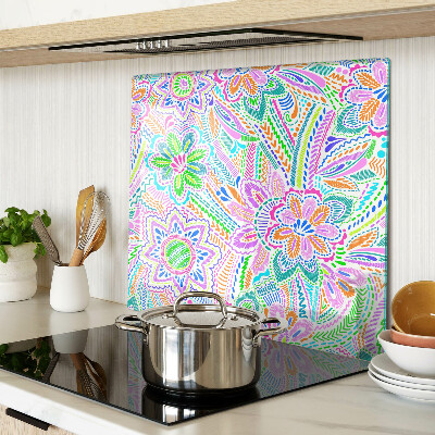 Tabla de cortar de cristal Estampado floral en estilo boho