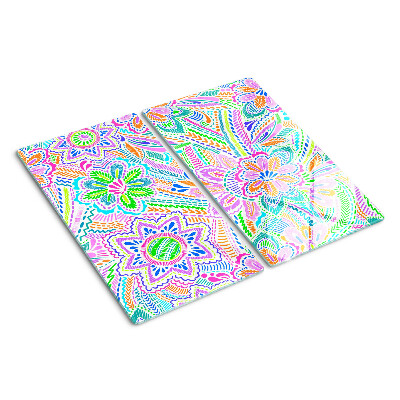 Tabla de cortar de cristal Estampado floral en estilo boho