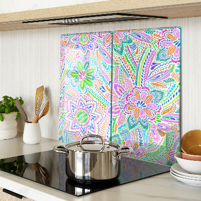 Tabla de cortar de cristal Estampado floral en estilo boho