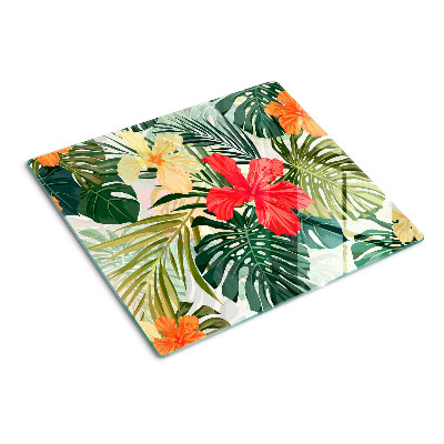 Tabla para cortar Flores y hojas tropicales