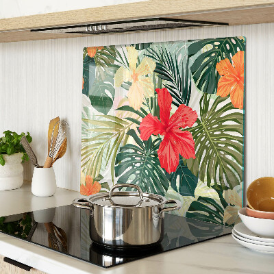 Tabla para cortar Flores y hojas tropicales