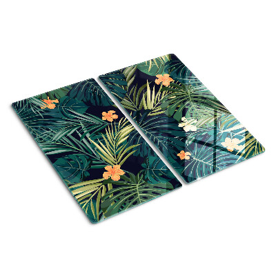 Tabla para cortar Patrón tropical con hojas y flores.