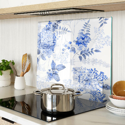 Tabla de cortar de cristal Flores en tonos azules