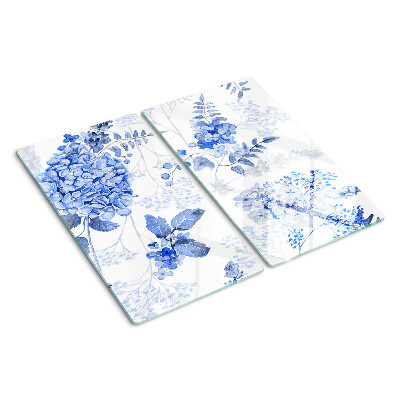 Tabla de cortar de cristal Flores en tonos azules