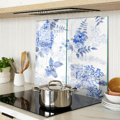 Tabla de cortar de cristal Flores en tonos azules