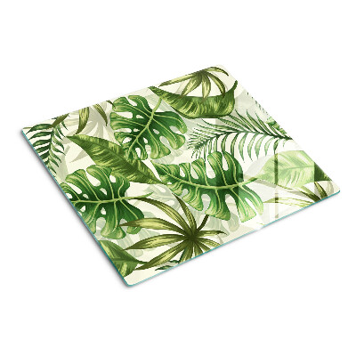 Tabla de cortar de cristal Hojas tropicales